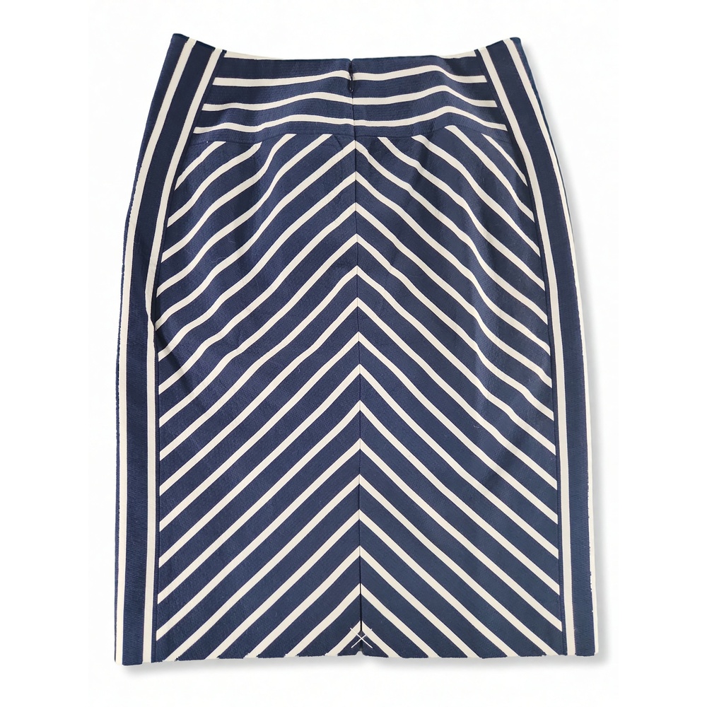 J.Crew Size 4 Chevron Stripe Pencil Skirt Cotton Lined Office Workwear Preppy - Picture 2 of 6